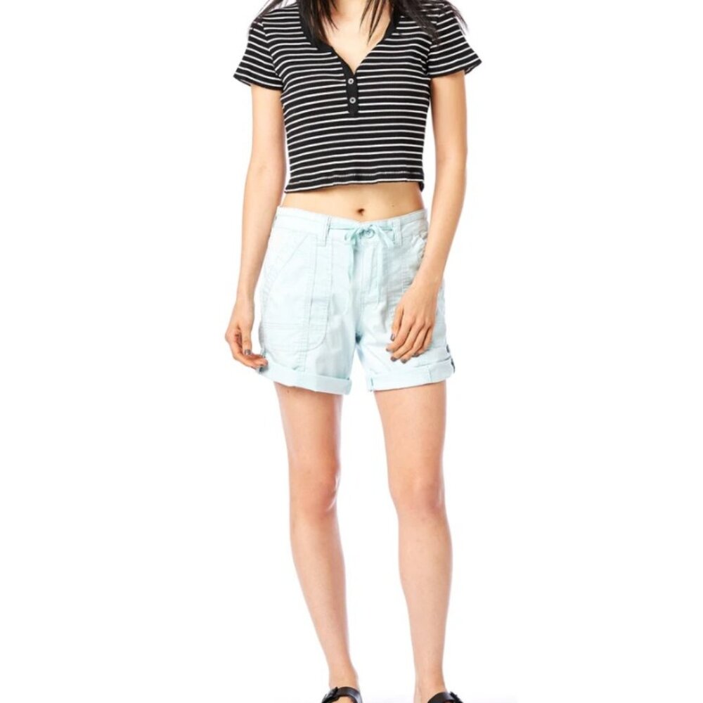 NWT UNIONBAY 22W Plus Size Mint Utility Shorts Drawstring Roll Cuff Stretch